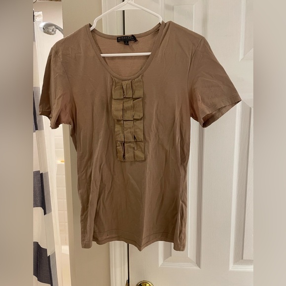 Burberry Prorsum Tan Blouse with Pleated Front small - Picture 1 of 5